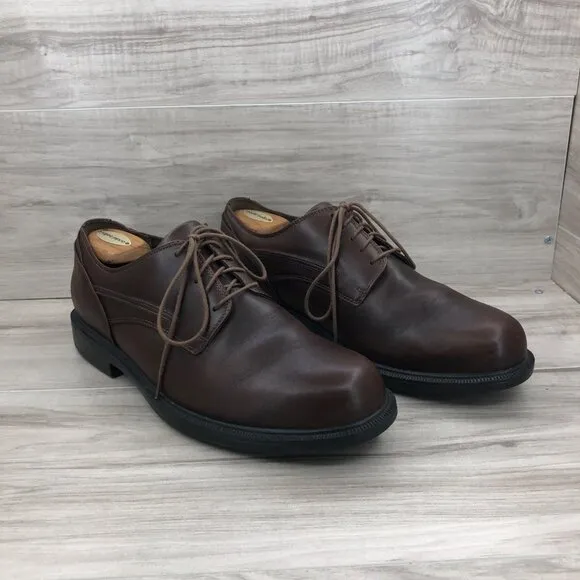 Dunham Oxford Shoes Mens 12 Burlington Brown Leather Waterproof
