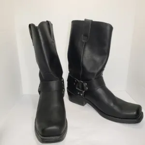 DURANGO Black Leather 11&quot; Harness Motorcycle Boots Men's Size 11.5 D. EUC