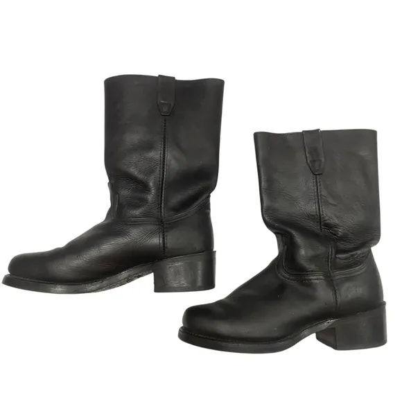 Durango Black Leather Motorcycle Man’s Boots Size 9