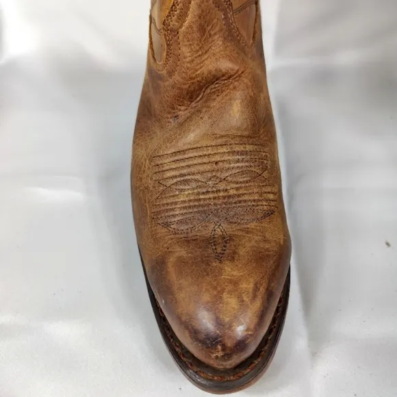 Durango Cognac OILED Leather Cowgirl Western Motorcycle RODEO Riding Boots Sz 7M