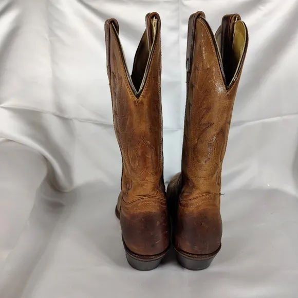 Durango Cognac OILED Leather Cowgirl Western Motorcycle RODEO Riding Boots Sz 7M