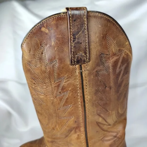Durango Cognac OILED Leather Cowgirl Western Motorcycle RODEO Riding Boots Sz 7M