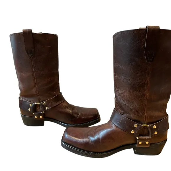 Durango Crossroads Brown Leather Harness Motorcycle Engineer Boots Size 11 EE