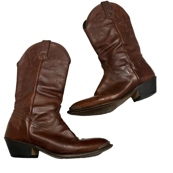 Durango Distressed Brown Lesther Slouch Western Boot, Sz 8.5