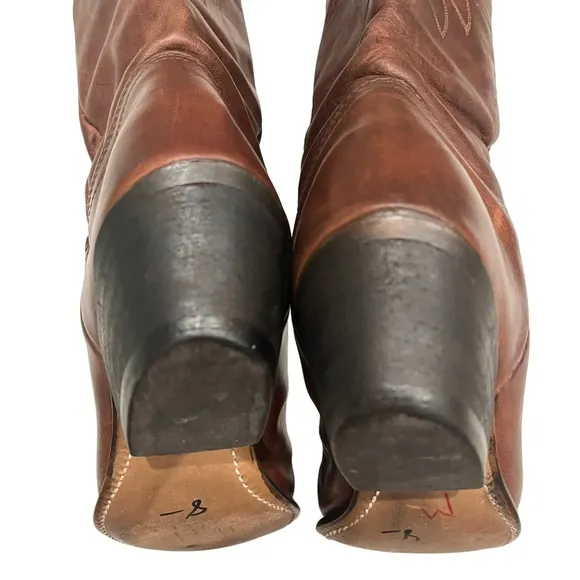 Durango Distressed Brown Lesther Slouch Western Boot, Sz 8.5