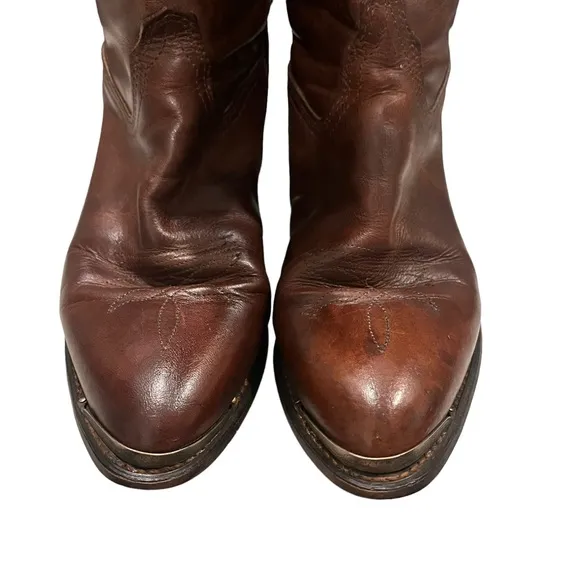 Durango Distressed Brown Lesther Slouch Western Boot, Sz 8.5