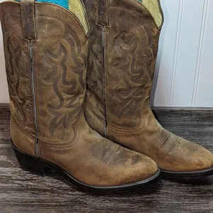Durango Men's DB922 Tan Distressed Leather Western Cowboy Pull On Boots 8.5 D