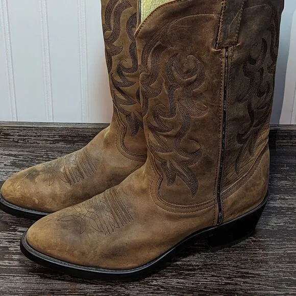 Durango Men's DB922 Tan Distressed Leather Western Cowboy Pull On Boots 8.5 D