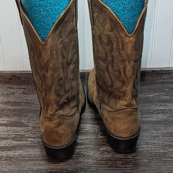 Durango Men's DB922 Tan Distressed Leather Western Cowboy Pull On Boots 8.5 D