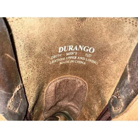 Durango‎ mens motorcycle boots crossroad  brown leather harness size 9.5 DB594
