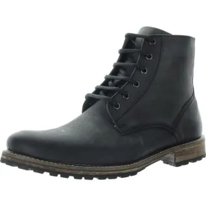 Eastland Mens Hoyt Black Lace-Up Leather Motorcycle Boots New
