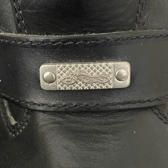 Easyrider Mens Black Leather Harness Motorcycle Boots