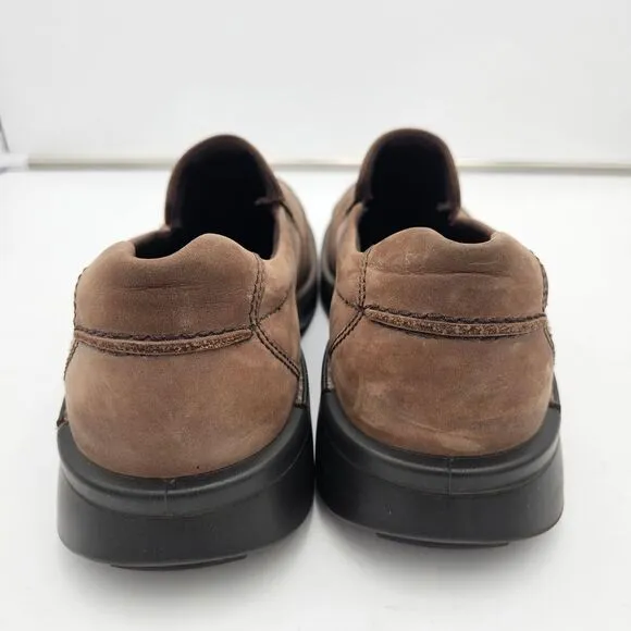 ECCO Fusion Slip-On Shoes 11-11.5 Brown Leather Light Shock Point Loafer Oxford