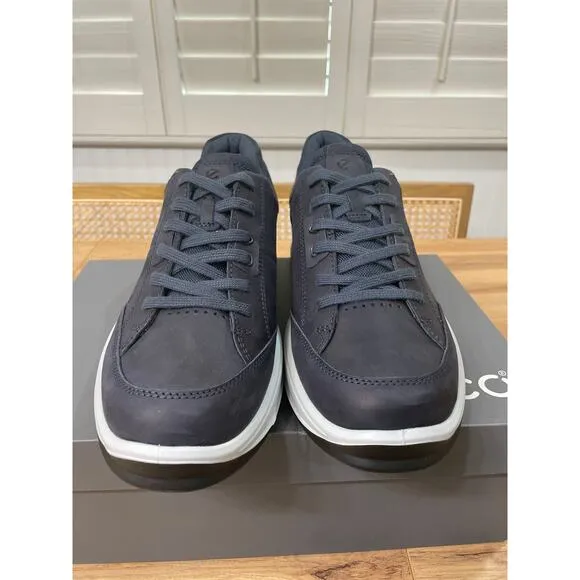 Ecco Men's By Way 2.0 Nubuck Lace-Up Shoe Marine Leather Size 9/9.5 US 43 EU NIB