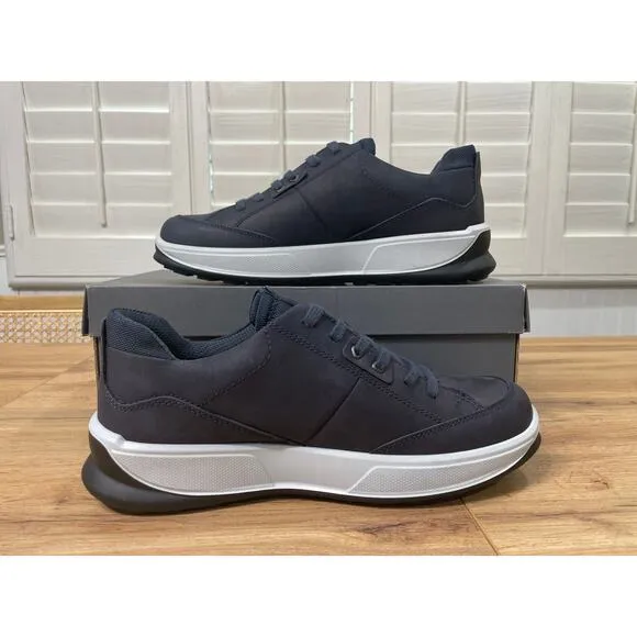 Ecco Men's By Way 2.0 Nubuck Lace-Up Shoe Marine Leather Size 9/9.5 US 43 EU NIB