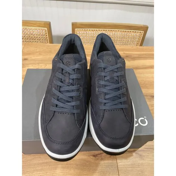 Ecco Men's By Way 2.0 Nubuck Lace-Up Shoe Marine Leather Size 9/9.5 US 43 EU NIB