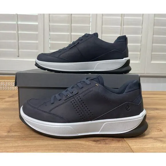Ecco Men's By Way 2.0 Nubuck Lace-Up Shoe Marine Leather Size 9/9.5 US 43 EU NIB