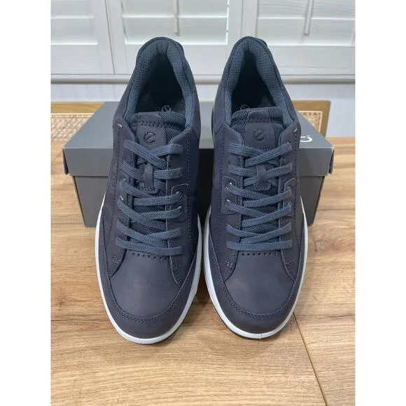 Ecco Men's By Way 2.0 Nubuck Lace-Up Shoe Marine Leather Size 9/9.5 US 43 EU NIB