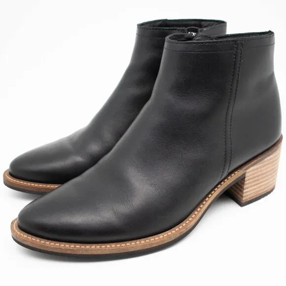 ECCO Sartorelle Shape 35 Ankle Boots Womens SIZE 37 Black Leather Ankle Boots