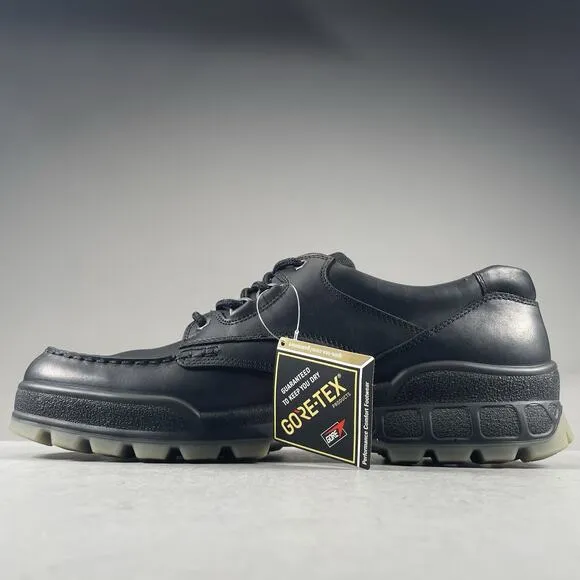 ECCO Track 25 Low Men EU 49 US 15 Gore-TEX Black Leather Waterproof Hiking Shoes