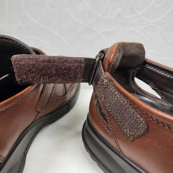 ECCO Transporter Sandals Mens 44/10.5 Brown Leather Fisherman Closed Toe Shoes