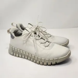 Ecco Women Gruuv Sneaker Trainers Size 39 US 8 White Leather Casual Comfort Shoe