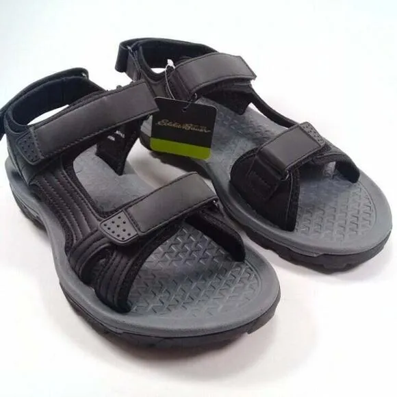 Eddie Bauer Men's Nick Hiking Summer Black Straps Sandals Shoes 13M New