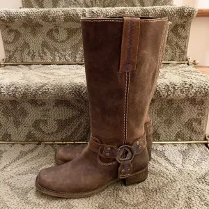 EEUC Bed Stu Roma Women's Harness Biker Moto Motorcycle Boots Brown Size 6.5 B