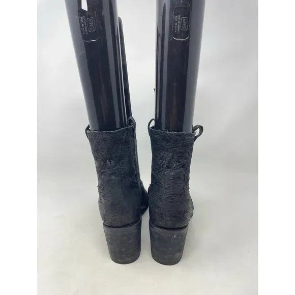 Eileen Fisher Black Textured Heeled Ankle Boots Size US 8.5
