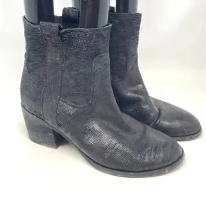 Eileen Fisher Black Textured Heeled Ankle Boots Size US 8.5