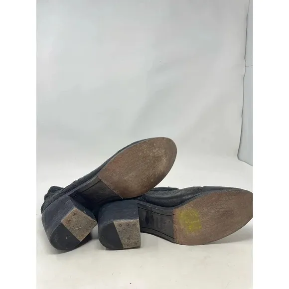 Eileen Fisher Black Textured Heeled Ankle Boots Size US 8.5