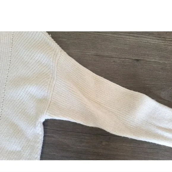 Eileen Fisher Cream 100% Fine Merino Wool Bateau Neck Sweater Medium