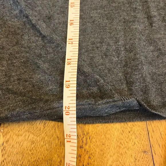 Eileen Fisher Faux Wrap Long Sleeve Sweater Top - Grey - Size M Petite