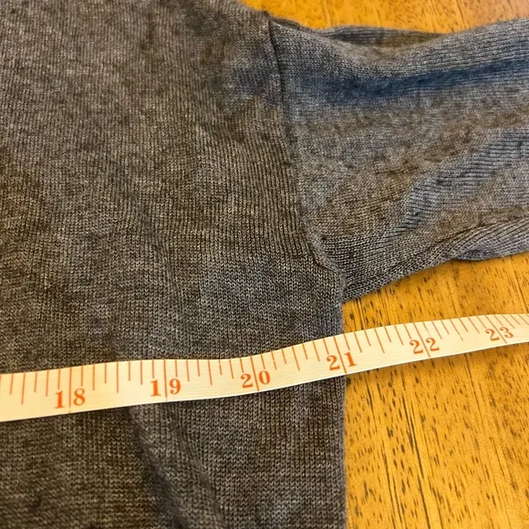 Eileen Fisher Faux Wrap Long Sleeve Sweater Top - Grey - Size M Petite