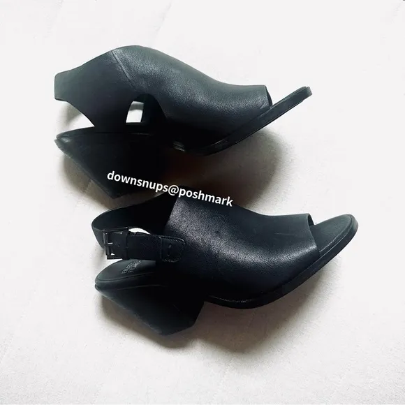 Eileen Fisher Glance-VC Cacchetta leather peep toe slingback shoes