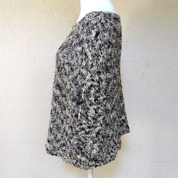 Eileen Fisher Marbled Boucle Cotton Blend Yarn Boat Neck Sweater Size Small
