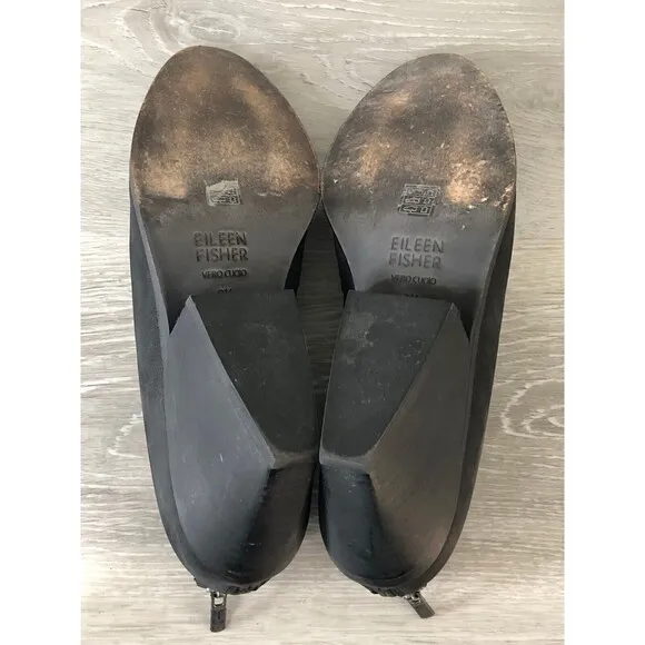 Eileen Fisher Nelson Bootie Women's US 8.5 Black Leather Back Zip Ankle Boots