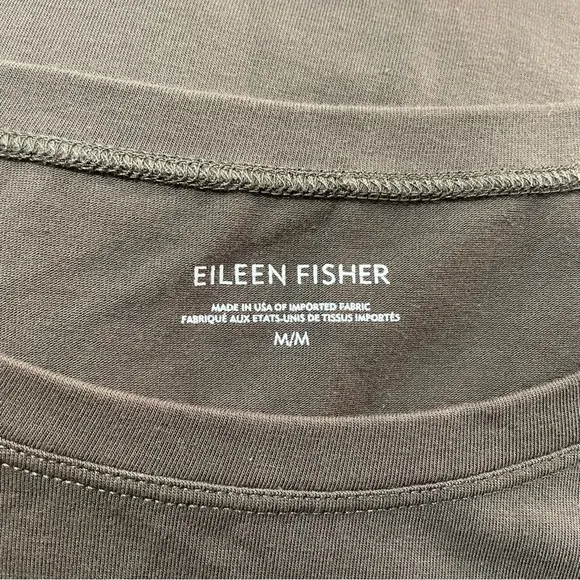 Eileen Fisher Traceable Organic Cotton Slate Boat Neck Jersey Shirt Dress Size M
