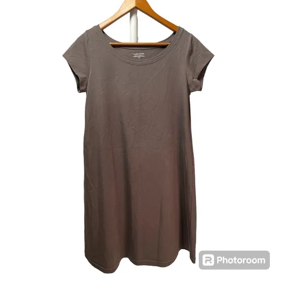 Eileen Fisher Traceable Organic Cotton Slate Boat Neck Jersey Shirt Dress Size M