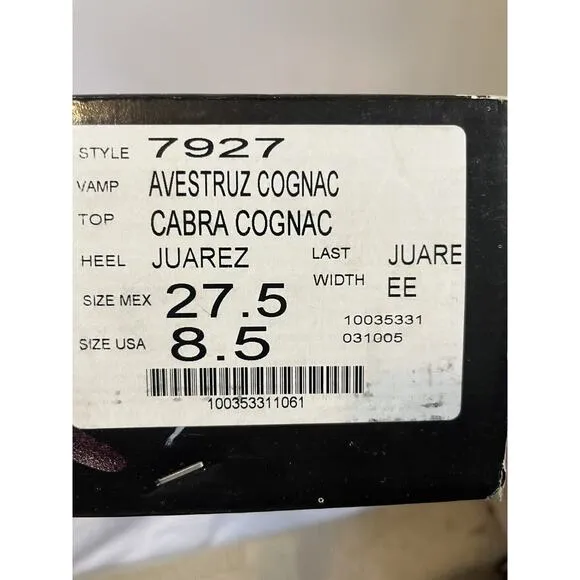El Alacran De Durango Brown Ostrich Cowboy Boots Sz 8.5 Scorpion