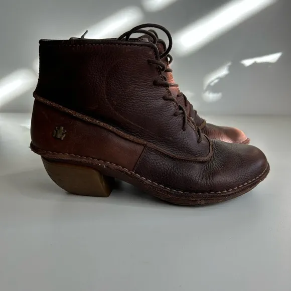 EL NATURALISTA Women's Brown Laceup Leather Ankle Boots SIZE 8 UK 38 RANA THARU