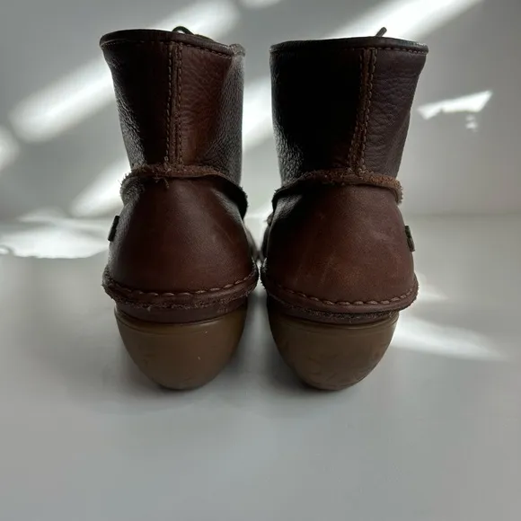 EL NATURALISTA Women's Brown Laceup Leather Ankle Boots SIZE 8 UK 38 RANA THARU