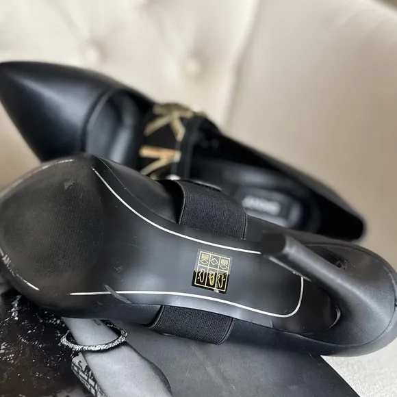 Elegant Black heels stylish modern shoes