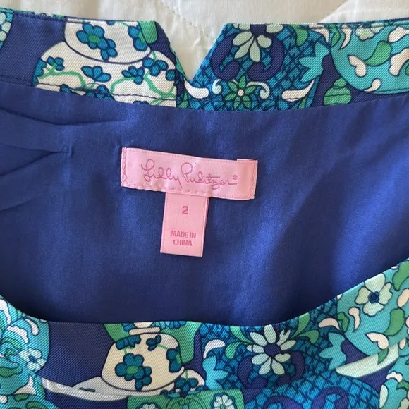 Elegant Lilly Pulitzer Sandpiper Dress Chinoiserie Ginger Jar size 2