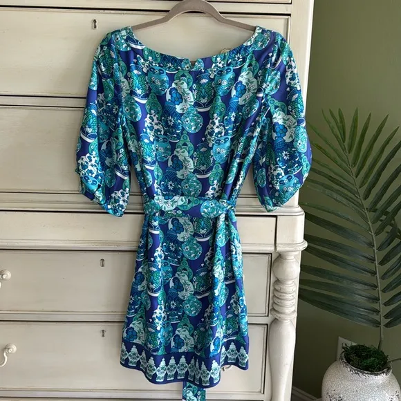 Elegant Lilly Pulitzer Sandpiper Dress Chinoiserie Ginger Jar size 2