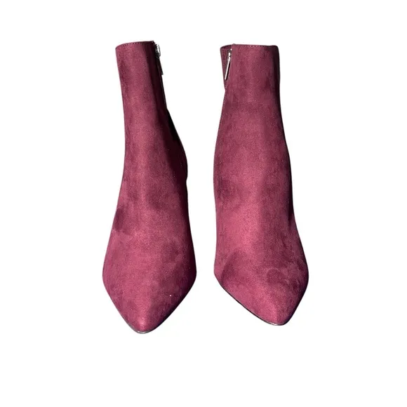 Eloquoii Women's Burgundy Ankle Booties