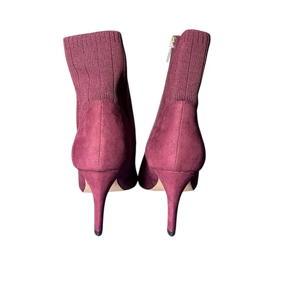 Eloquoii Women's Burgundy Ankle Booties
