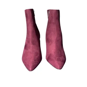 Eloquoii Women's Burgundy Ankle Booties