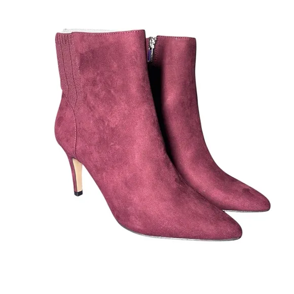 Eloquoii Women's Burgundy Ankle Booties