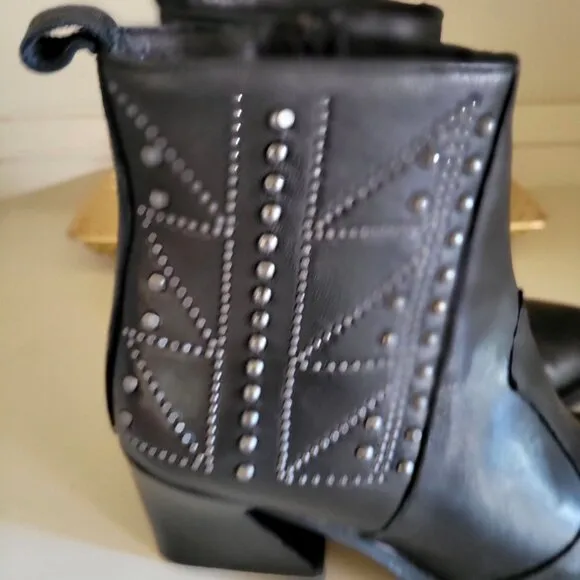 EMANUELE CRASTO Made in Italy Leather Booties with Studs women black-6.5